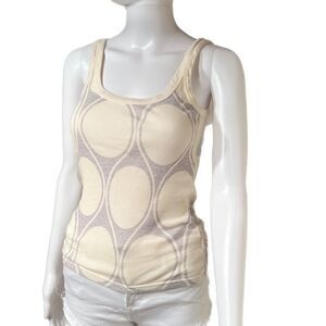 Cream & Grey Ribbed Tank Top